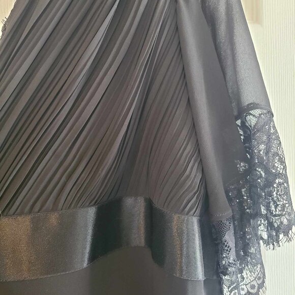 Empire Waist V Back Bridesmaid Dress with Short Sleeves - with added lace - Picture 3 of 7